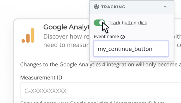 Heyflow screenshot - tracking