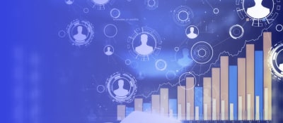 Bar chart with avatar illustrations