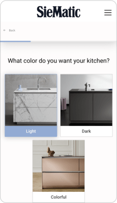 SieMatic screenshot - flow, second step